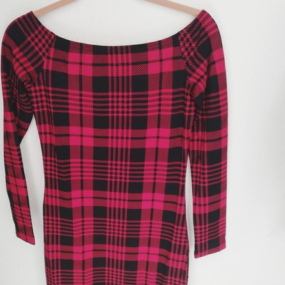 Popopie red & black checkered stripe dress NWT)👗👍💜👍👗💜